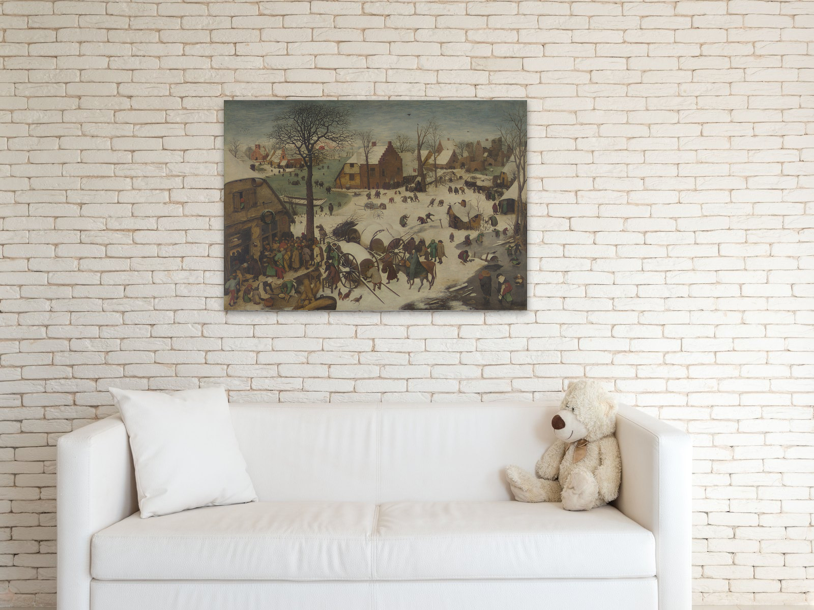 The Census at Bethlehem, printed and hung in a room