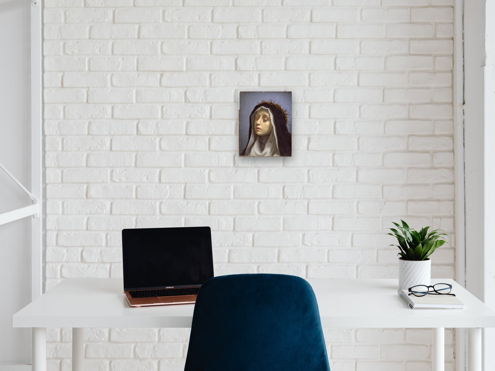 Saint Catherine of Siena, printed and hung in a room