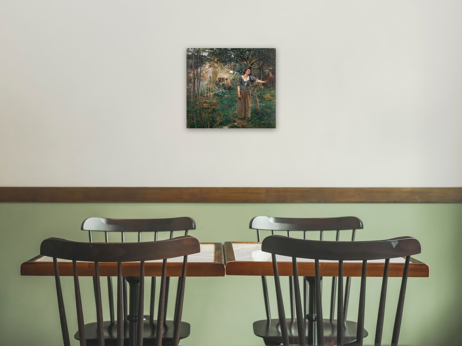Joan of Arc, printed and hung in a room