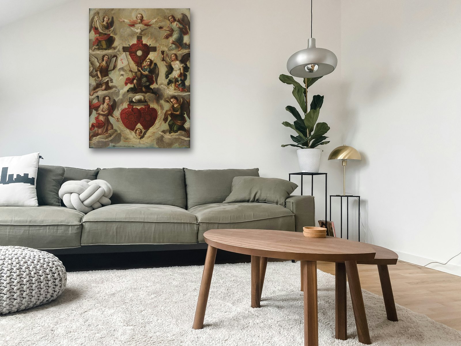 Allegory of the Holy Eucharist (Alegoría de la Santa Eucaristía), printed and hung in a room