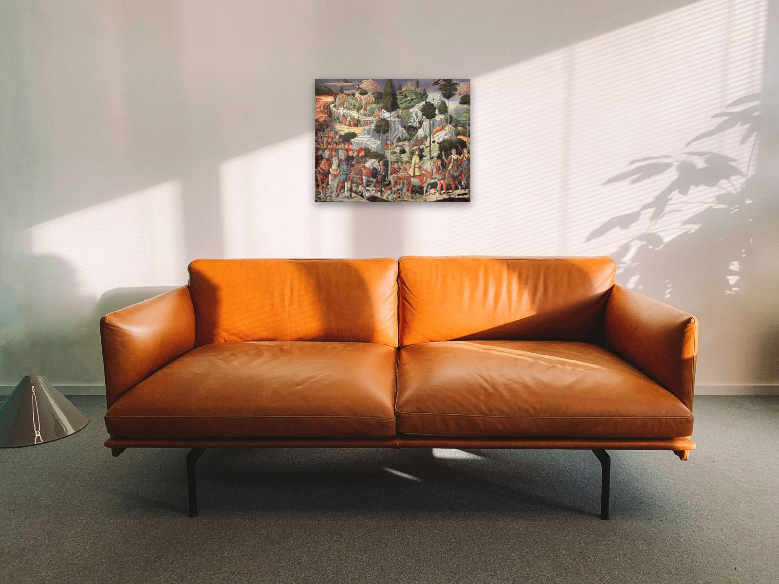 Procession of the Magi (Procession of the Youngest King, east wall), printed and hung in a room