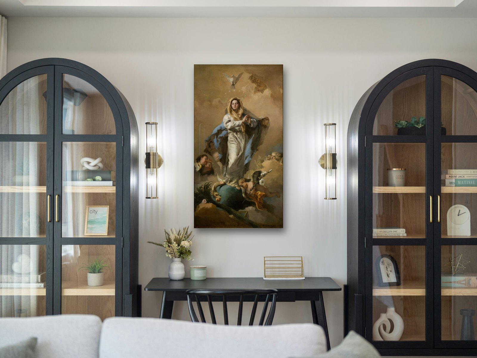 The Immaculate Conception, printed and hung in a room