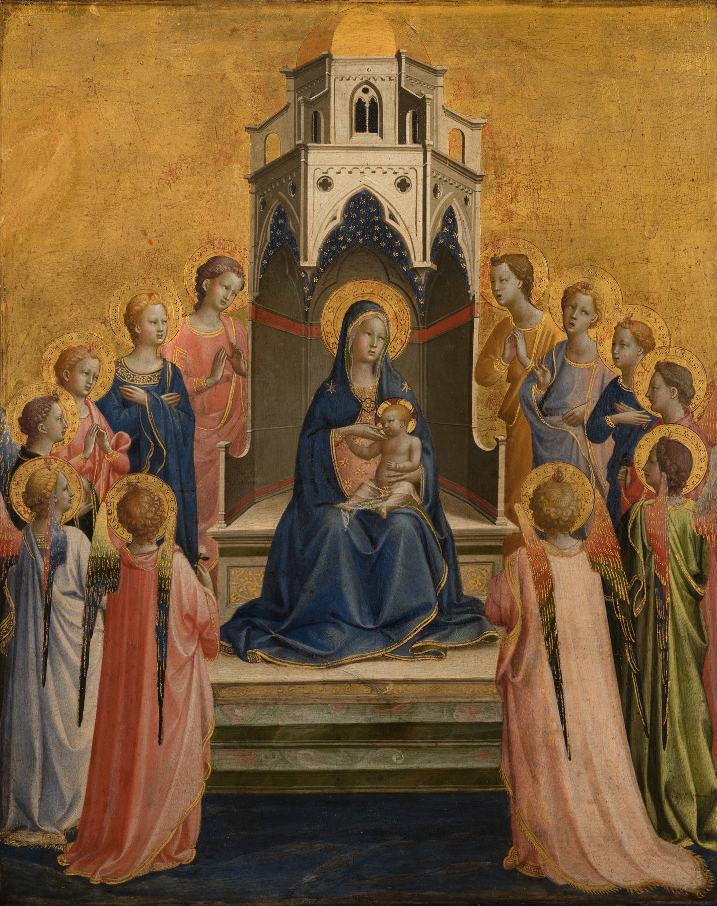 Madonna and Child Enthroned with Twelve Angels by Fra Angelico, c. 1420–30, Städel Museum, Frankfurt am Main