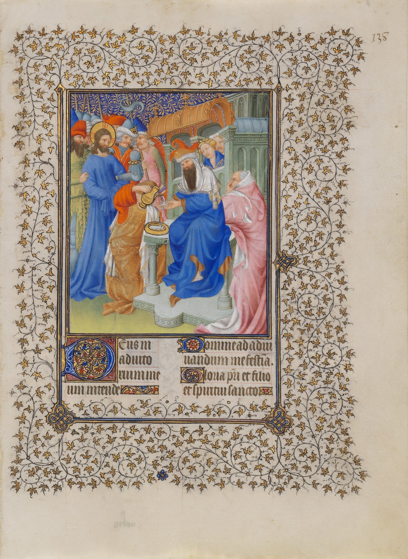Pilate Washes His Hands by The Limbourg Brothers, 1405–1408/9, The Metropolitan Museum of Art, The Cloisters