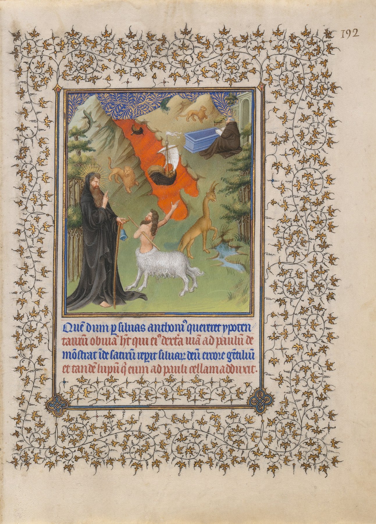 Saint Anthony Receives Directions from a Satyr by The Limbourg Brothers, 1405–1408/9, The Metropolitan Museum of Art, The Cloisters
