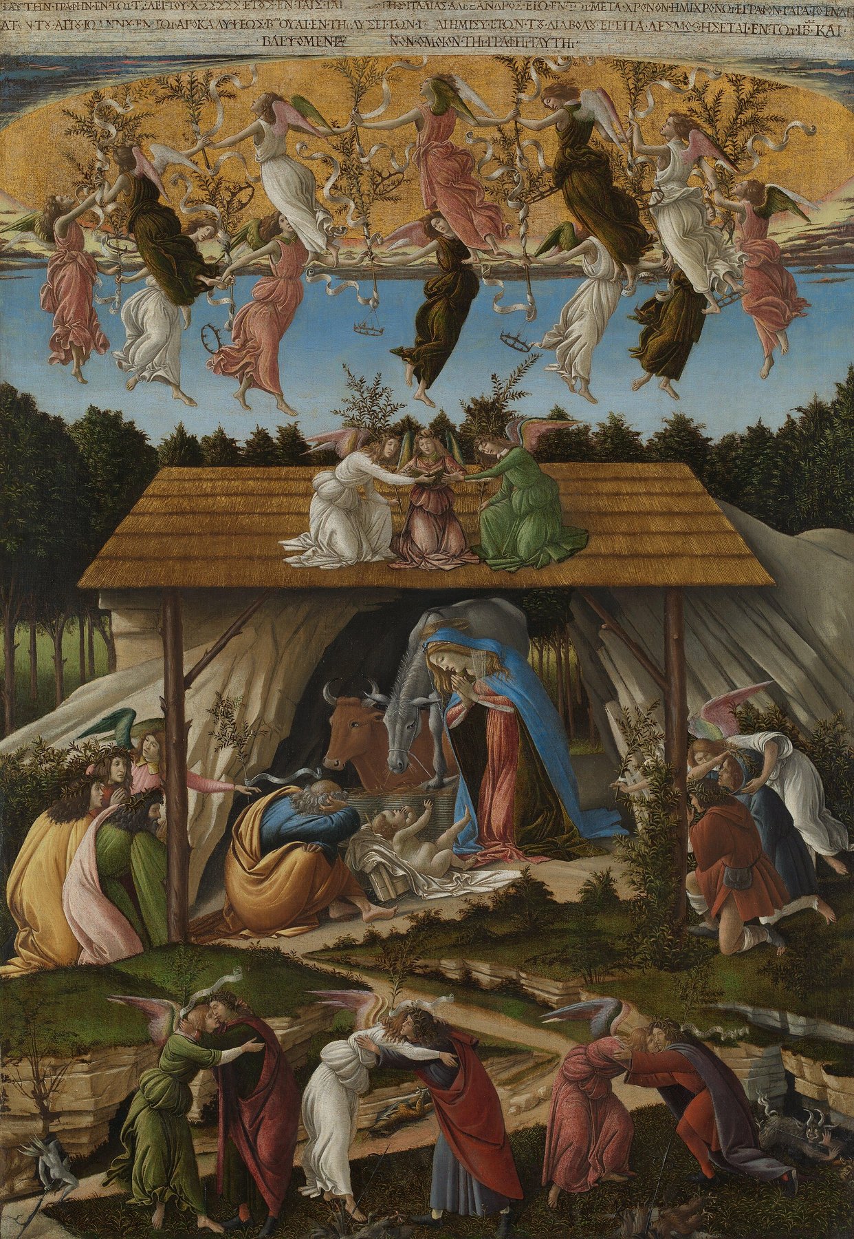 Mystic Nativity by Sandro Botticelli, c. 1500–1501, The National Gallery, London