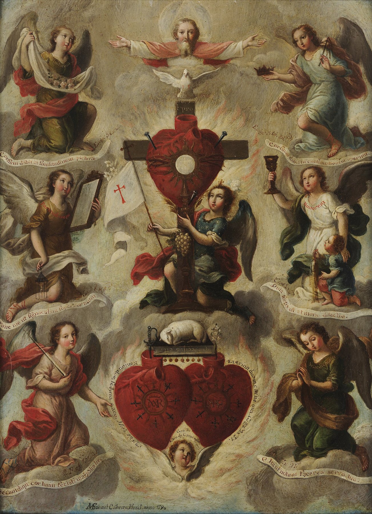 Allegory of the Holy Eucharist (Alegoría de la Santa Eucaristía) by Miguel Cabrera, 1750, Museo Blaisten - Colección Andres Blaisten