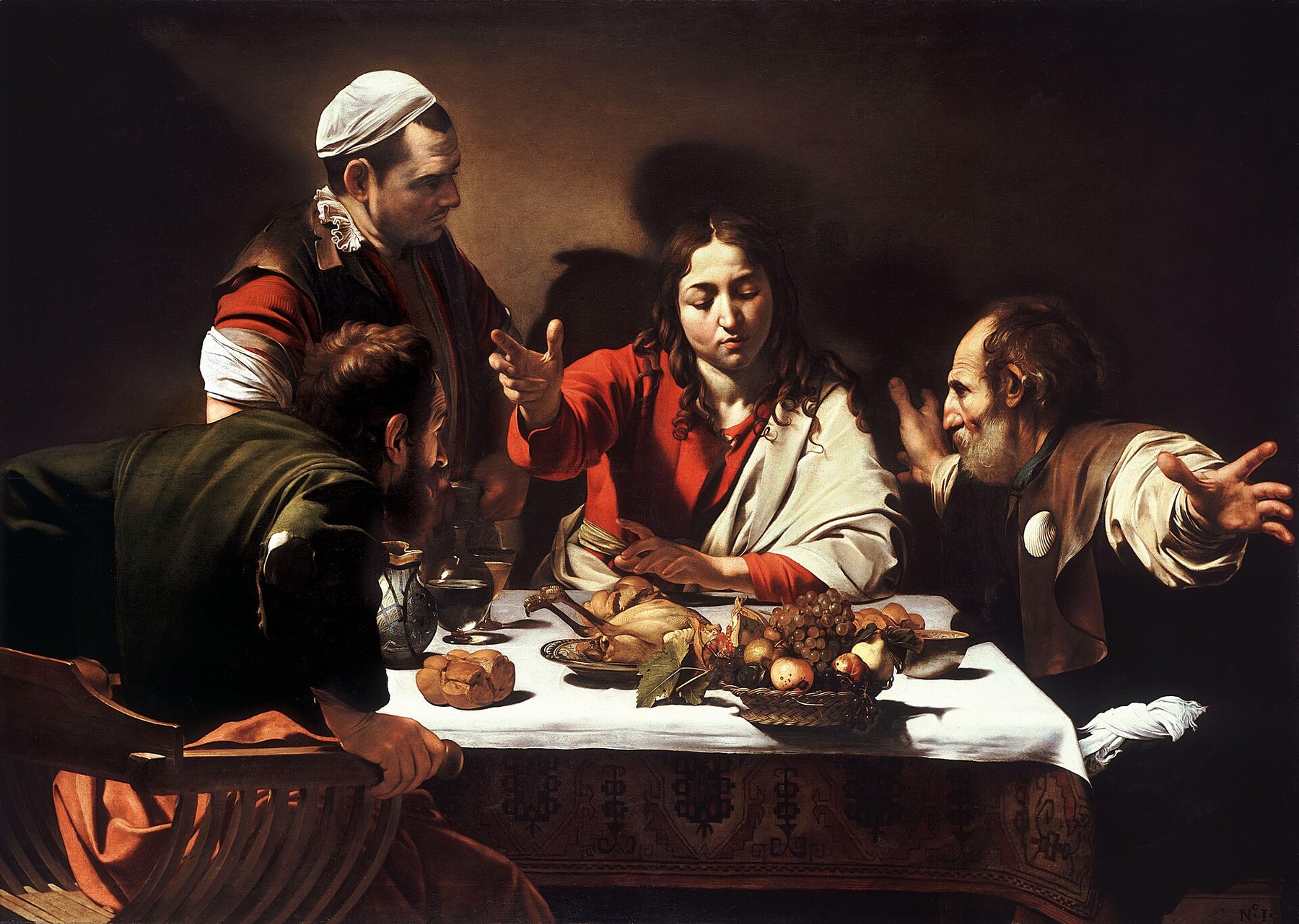 The Supper at Emmaus by Caravaggio, 1601, The National Gallery, London