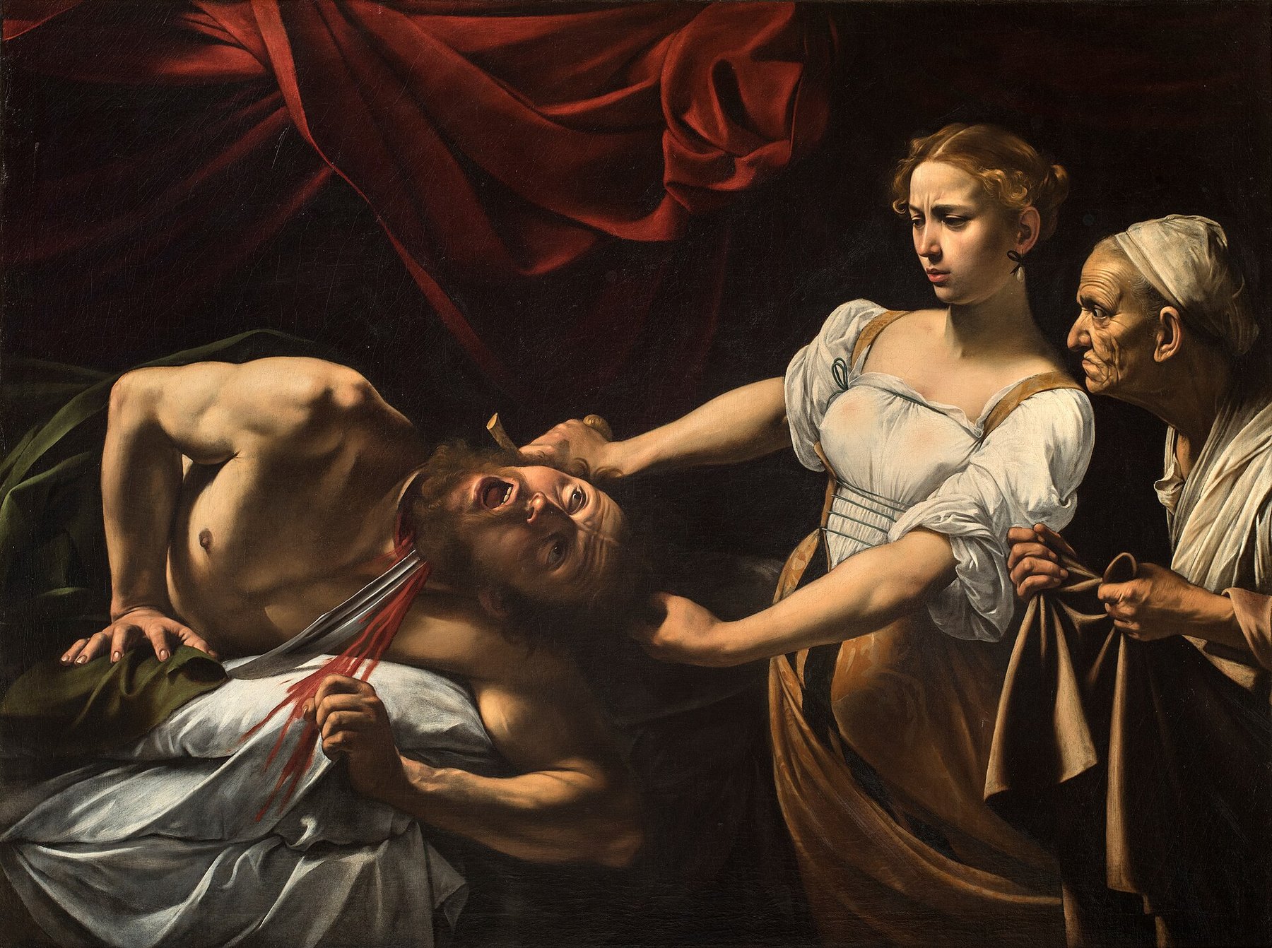 Judith Beheading Holofernes by Caravaggio, c. 1598–99, Galleria Nazionale d'Arte Antica, Palazzo Barberini, Rome