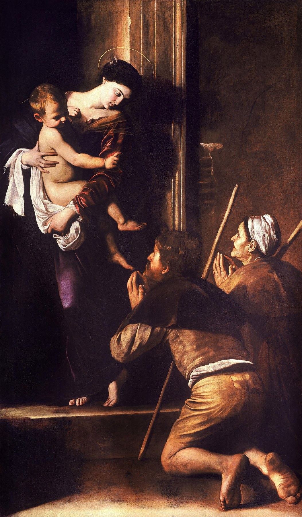 The Madonna of Loreto (Madonna of the Pilgrims) by Caravaggio, c. 1604–06, Sant'Agostino in Campo Marzio, Rome