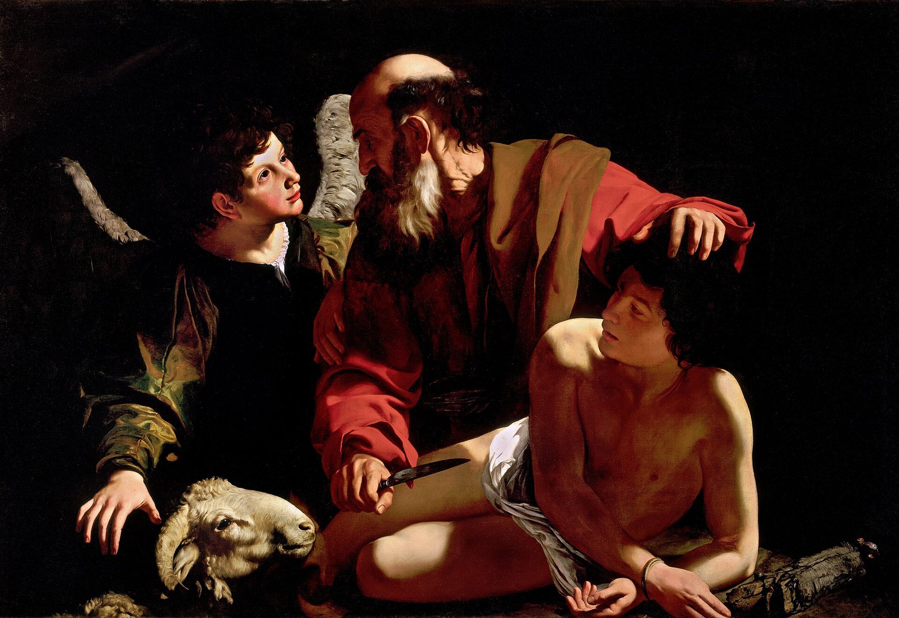 The Sacrifice of Isaac by Bartolomeo Cavarozzi, c. 1617, Private collection