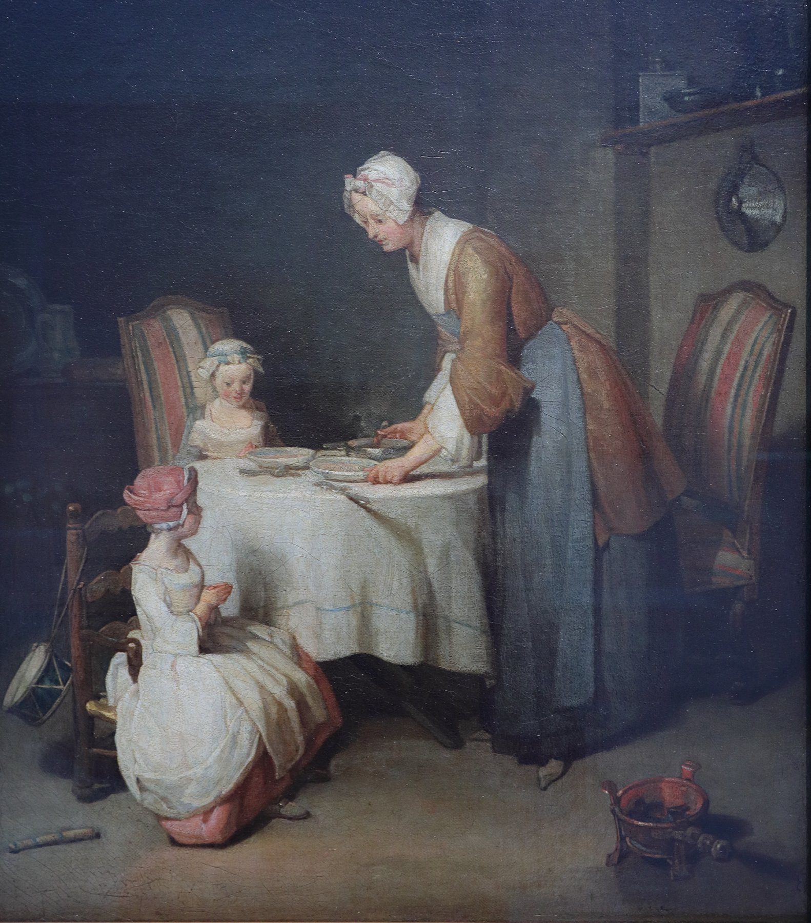 Saying Grace (Le Bénédicité) by Jean-Baptiste-Siméon Chardin, 1725–1750, Musée du Louvre, Paris