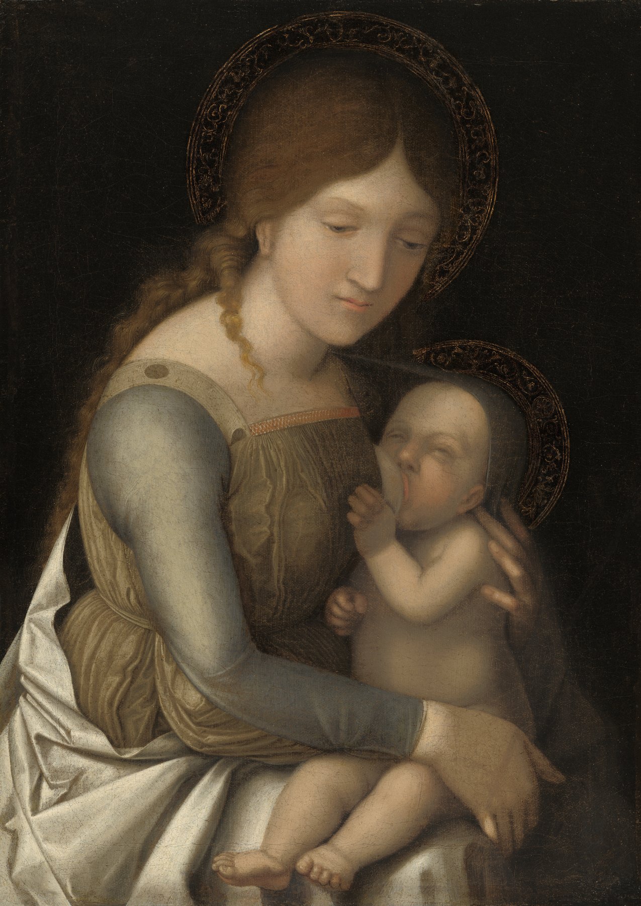 Madonna and Child by Circle of Andrea Mantegna (Possibly Correggio), c. 1505/1510, National Gallery of Art, Washington