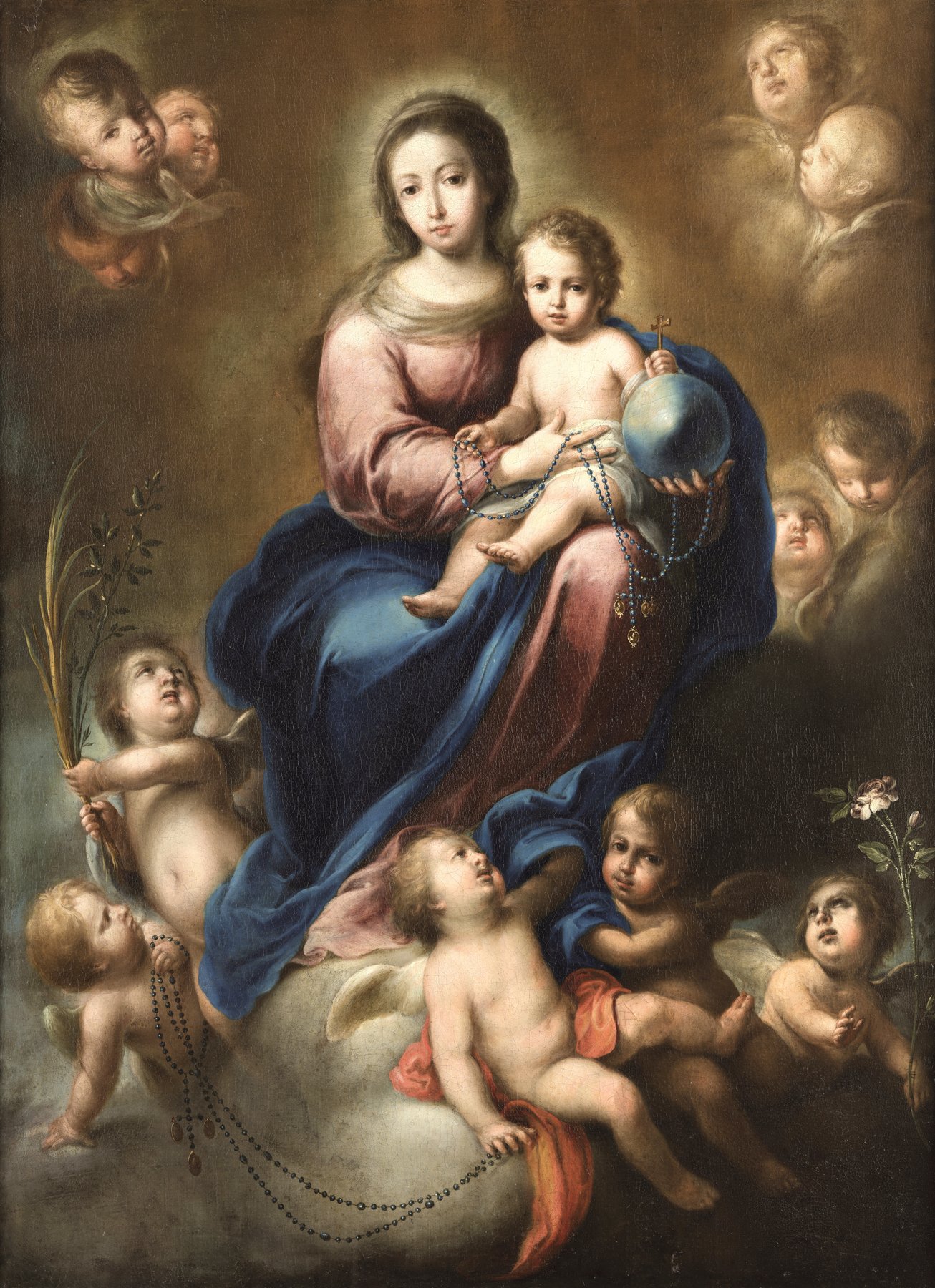 The Virgin of the Rosary by Domingo Martínez, c. 1745, Museo de Bellas Artes, Seville
