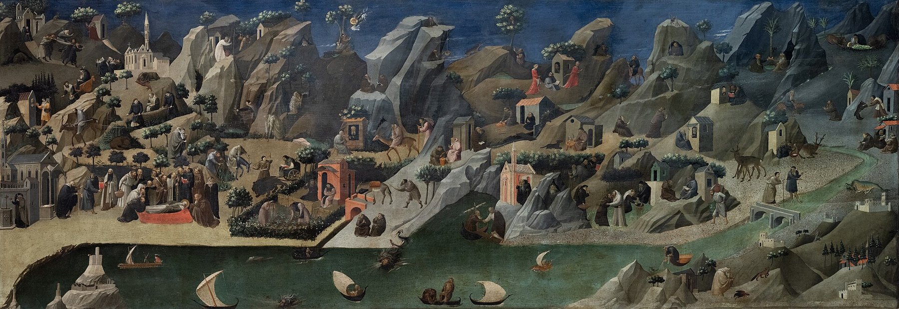 The Thebaid by Attributed to Fra Angelico, c. 1420, Gallerie degli Uffizi, Florence