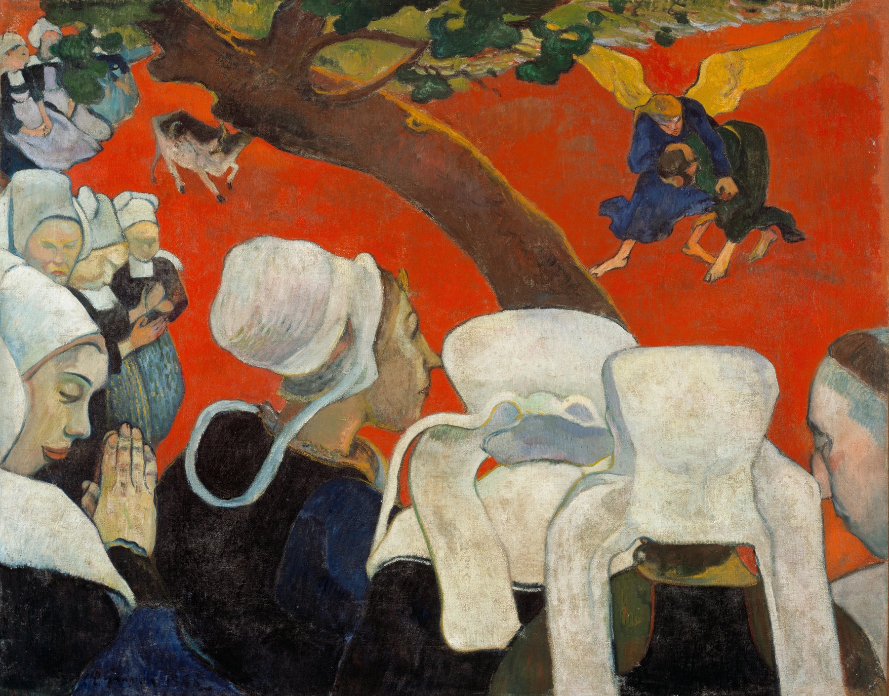 Vision of the Sermon (Jacob Wrestling with the Angel) by Paul Gauguin, 1888, National Galleries of Scotland, Edinburgh