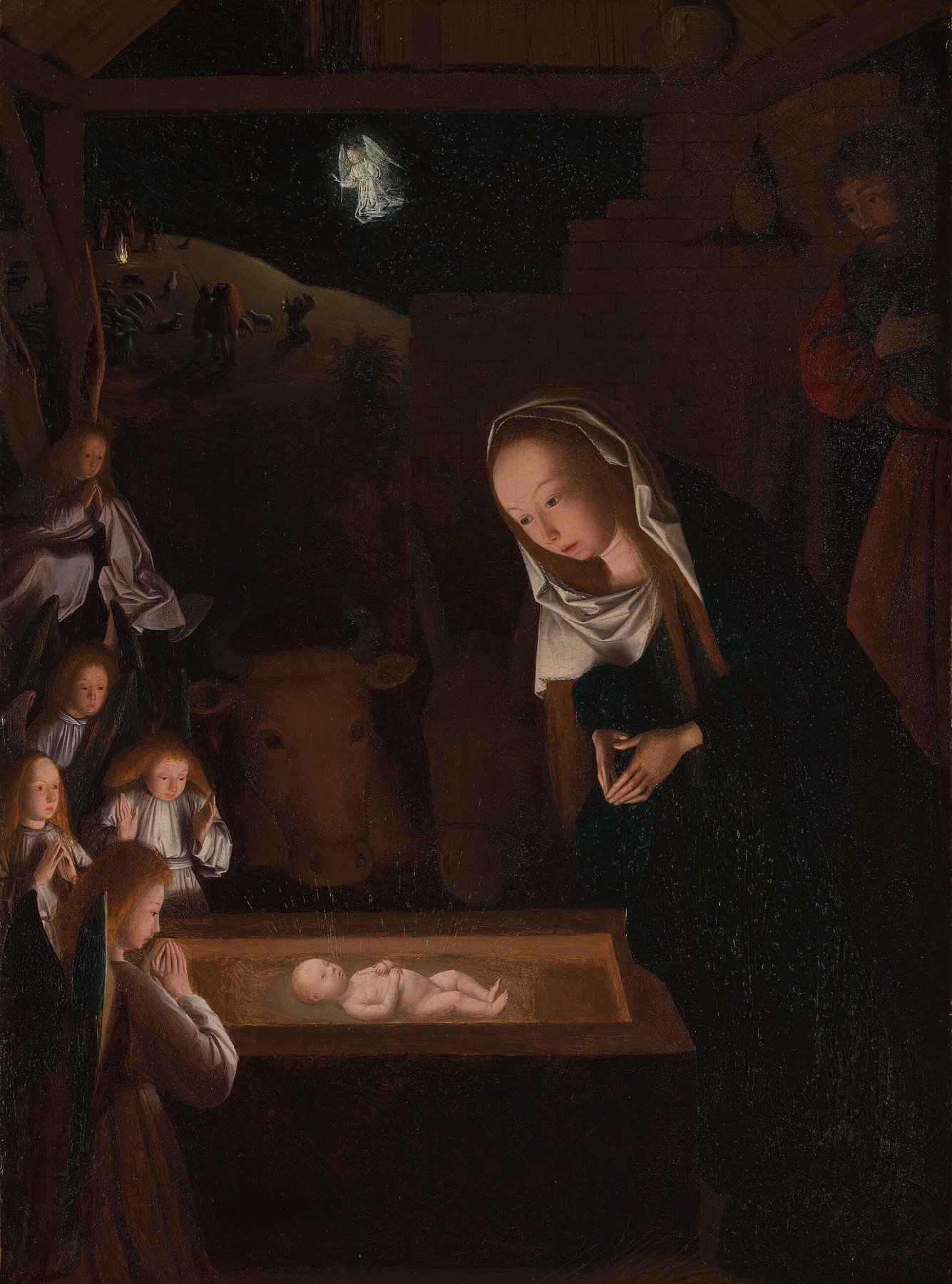 The Nativity at Night by Geertgen tot Sint Jans, Possibly about 1490, The National Gallery, London