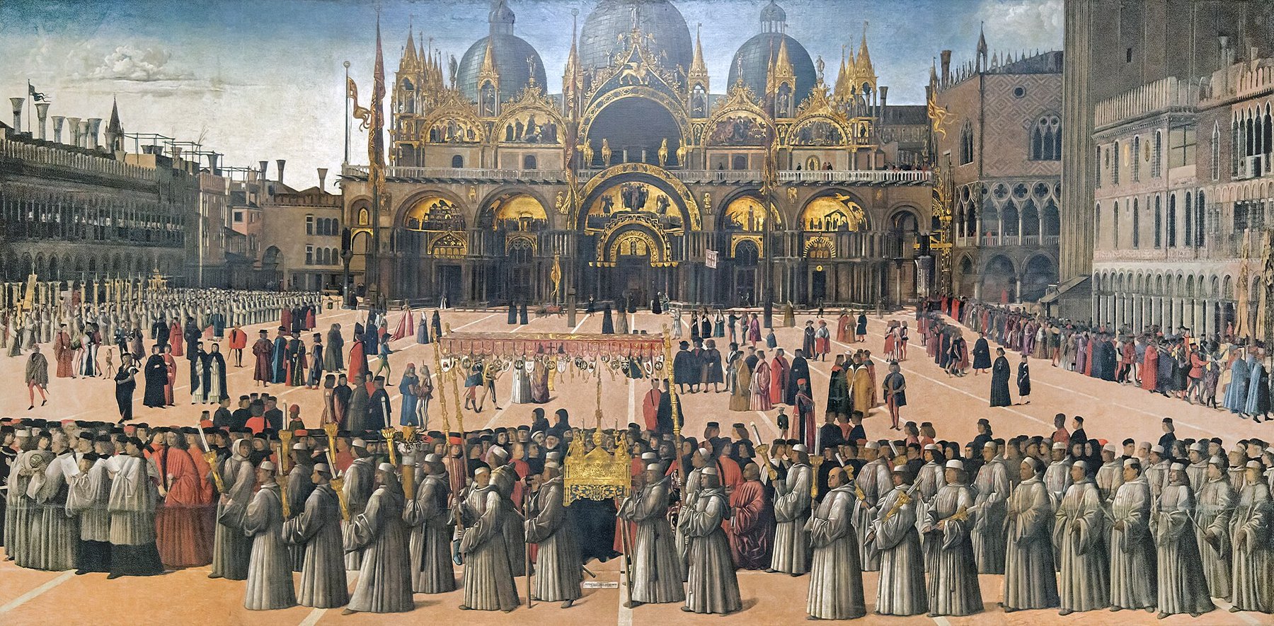 Procession in Piazza San Marco by Gentile Bellini, 1496, Gallerie dell'Accademia