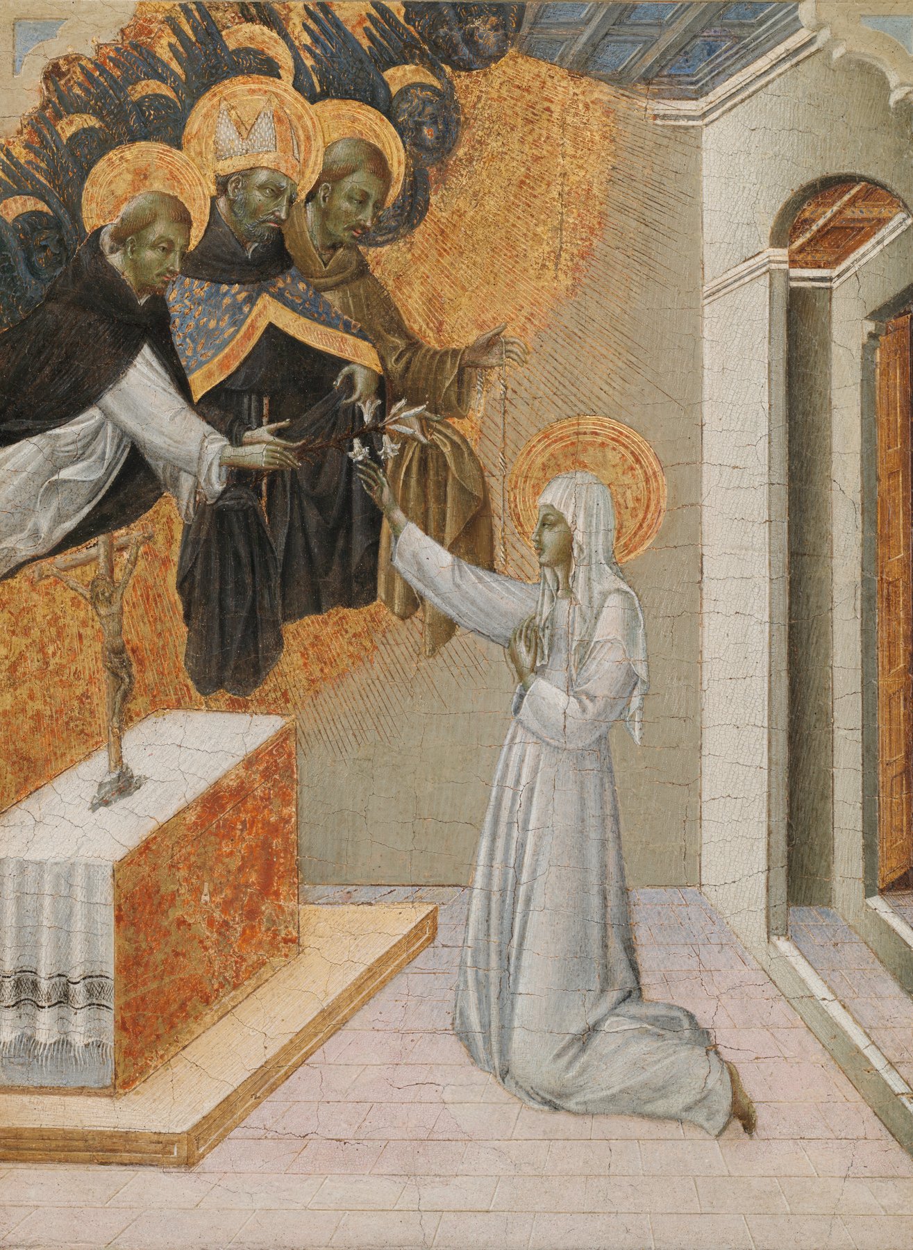 Predella Panel from an Altarpiece: St. Catherine of Siena Invested with the Dominican Habit by Giovanni di Paolo, 1460s, The Cleveland Museum of Art
