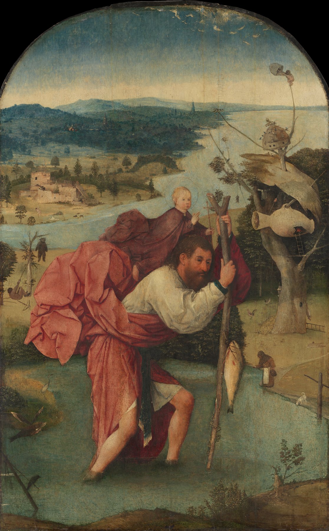 St Christopher Carrying the Christ Child by Hieronymus Bosch, c. 1500, Museum Boijmans Van Beuningen, Rotterdam