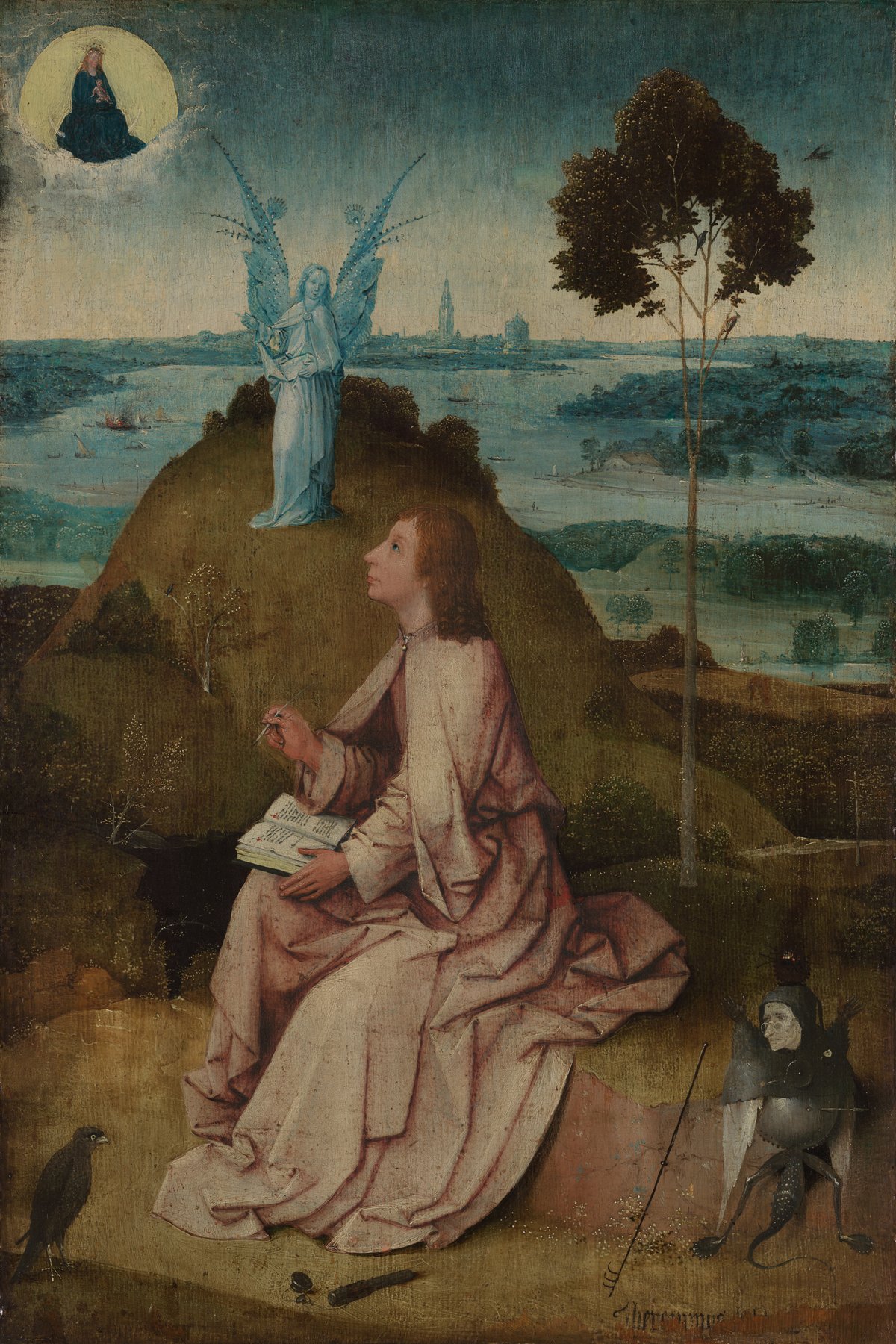 St John the Evangelist on Patmos by Hieronymus Bosch, c. 1495–1500, Gemäldegalerie, Staatliche Museen zu Berlin