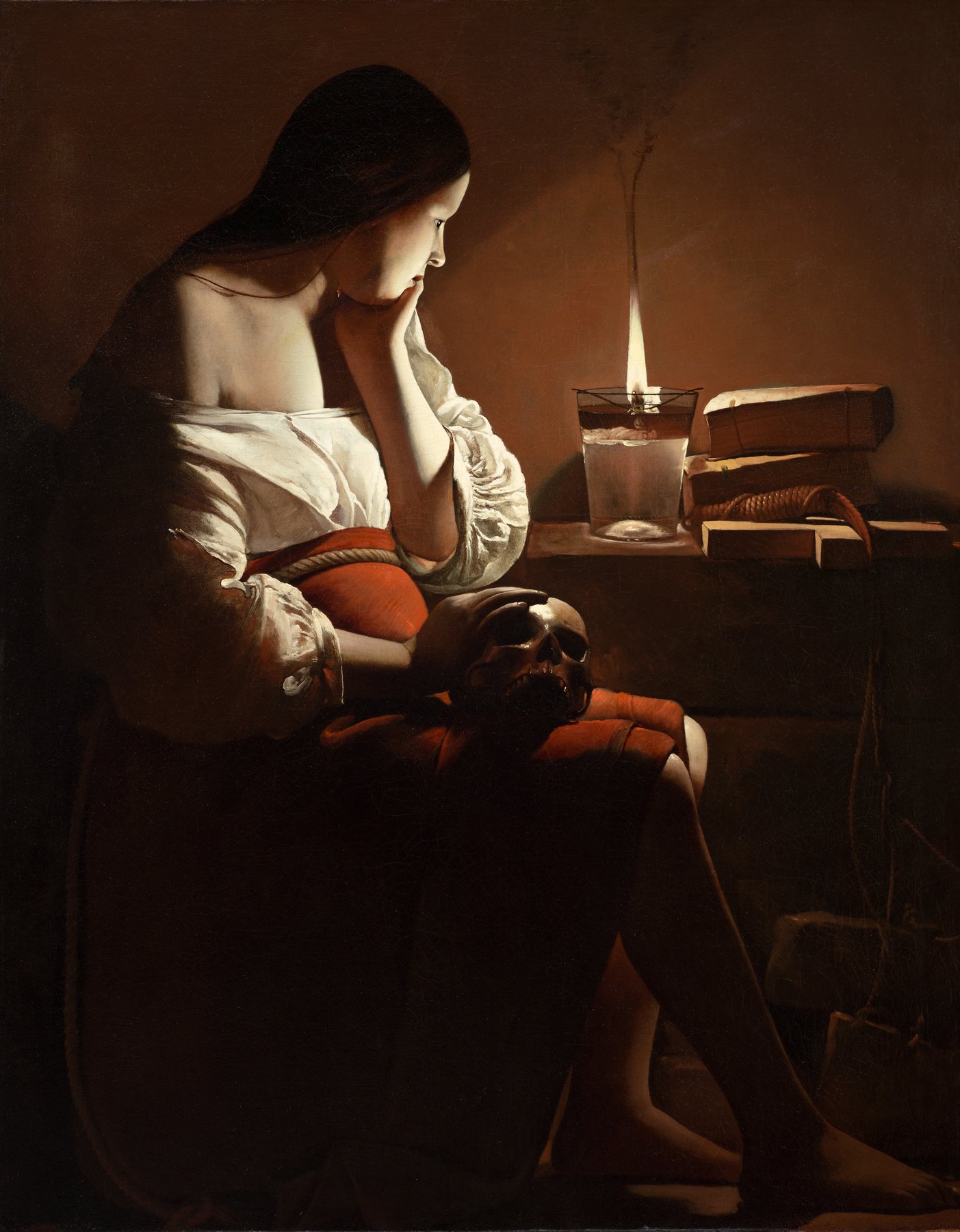 Magdalen with the Smoking Flame by Georges de La Tour, c. 1635–1637, Los Angeles County Museum of Art