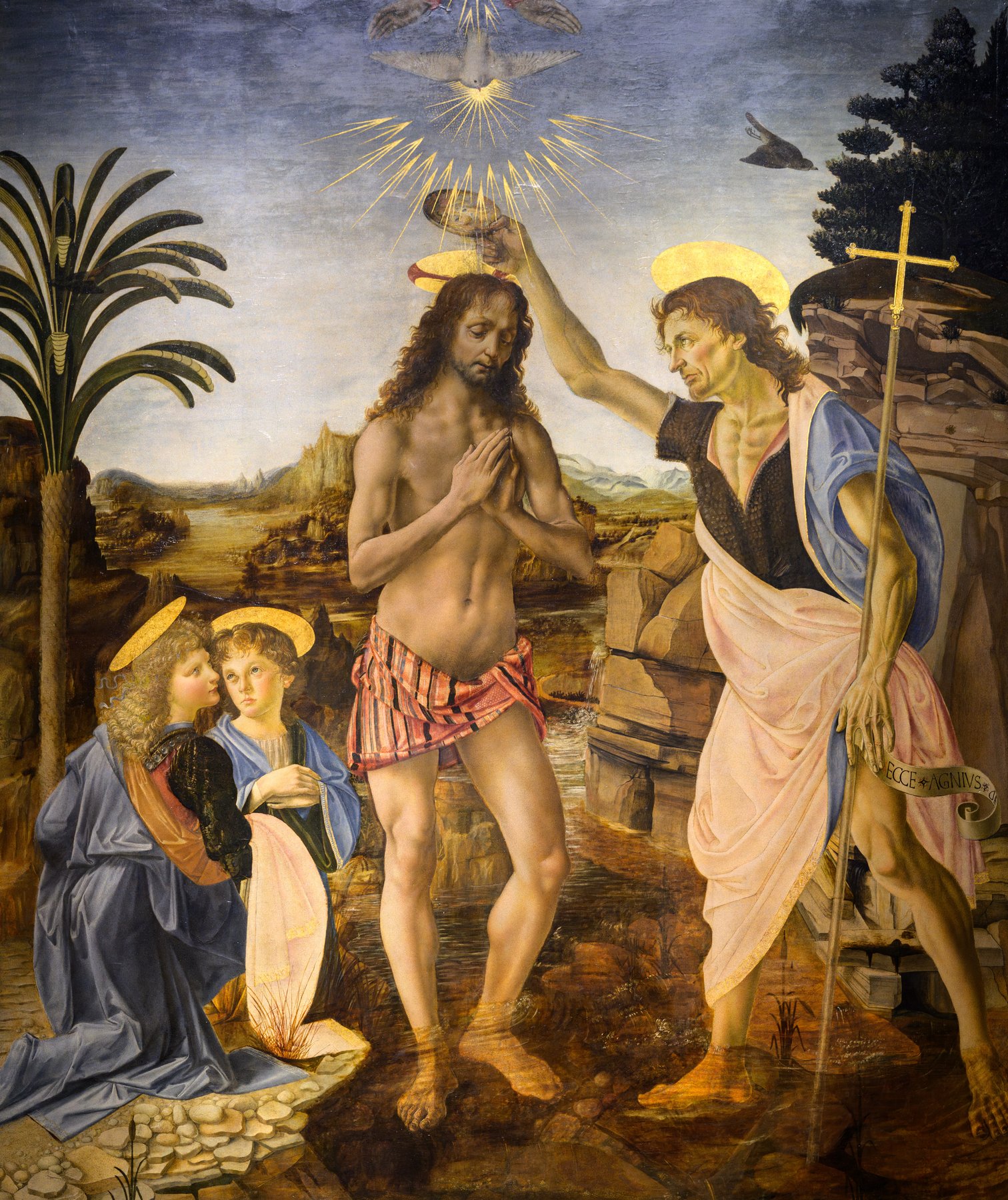 The Baptism of Christ — Andrea del Verrocchio and Leonardo da Vinci