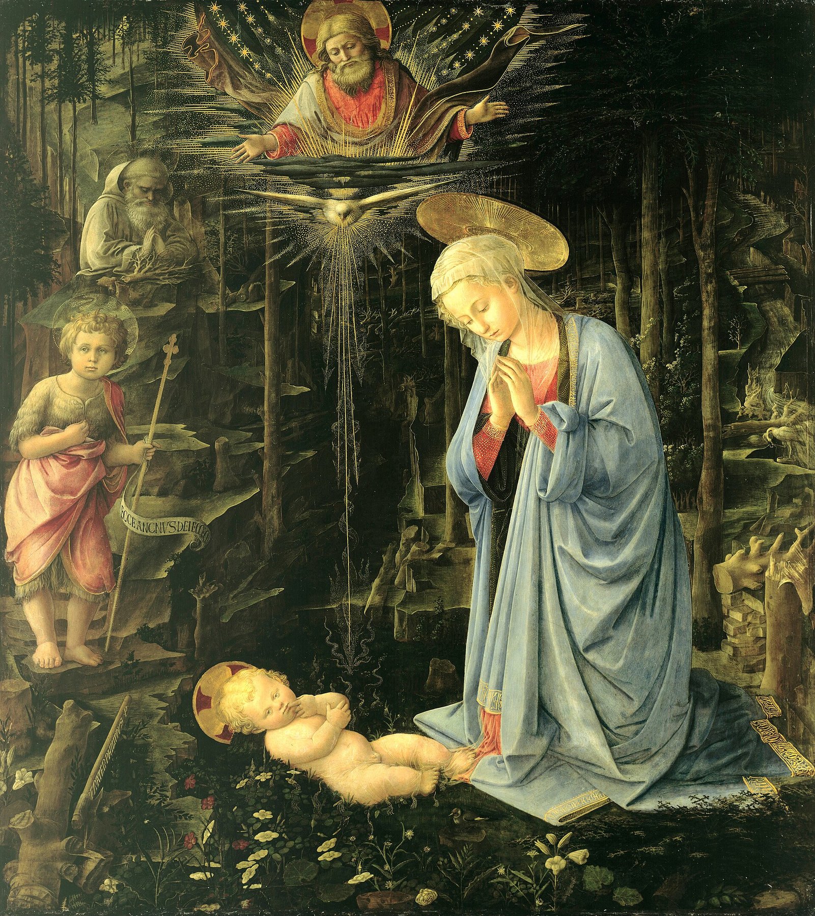 Adoration in the Forest by Fra Filippo Lippi, c. 1459, Gemäldegalerie, Berlin