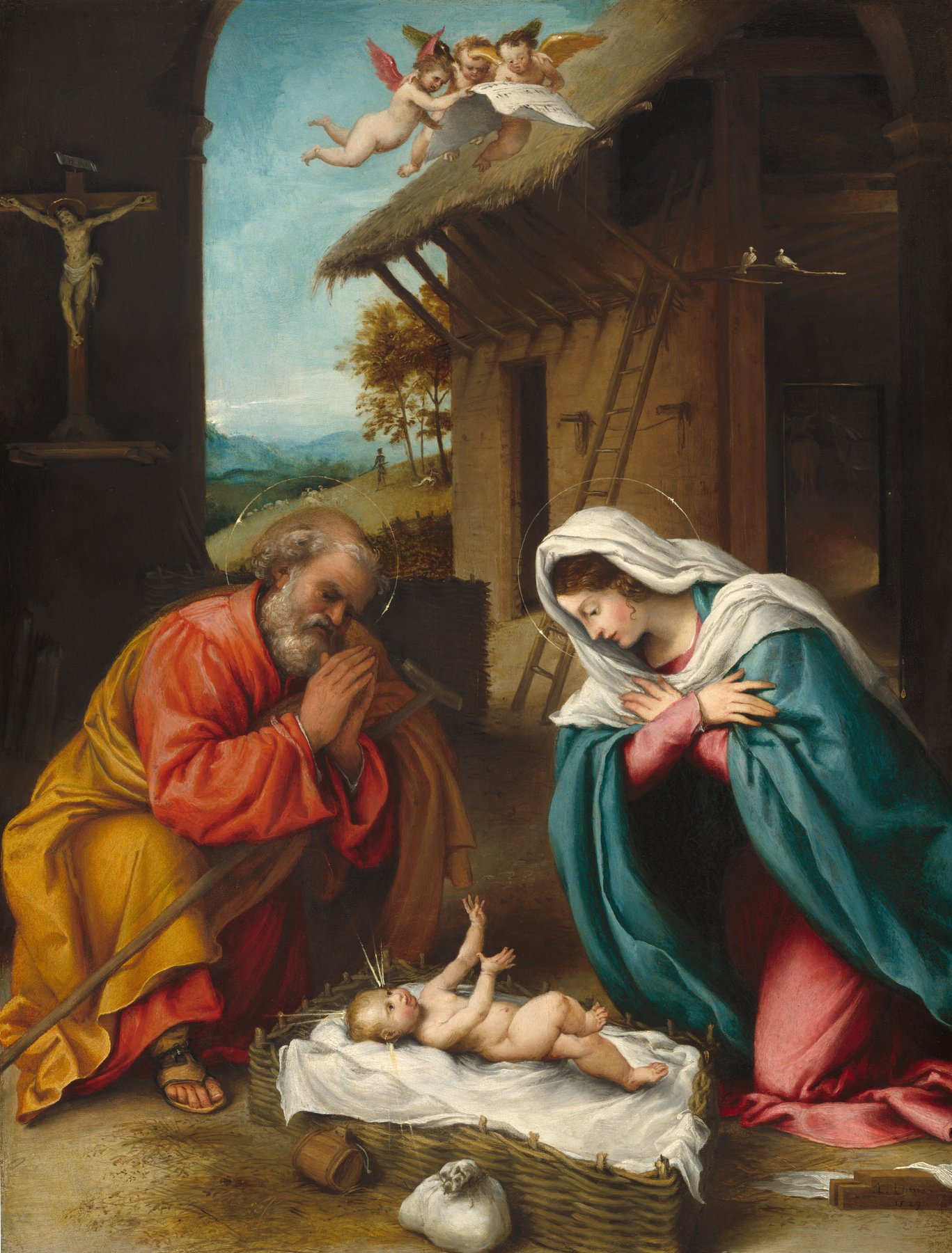 The Nativity by Lorenzo Lotto, 1523, National Gallery of Art, Washington