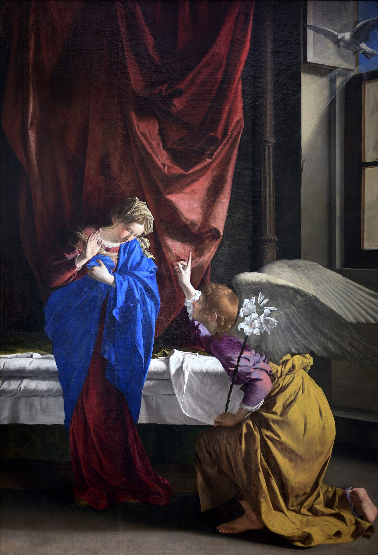 Annunciation by Orazio Gentileschi, 1623, Galleria Sabauda (Musei Reali)