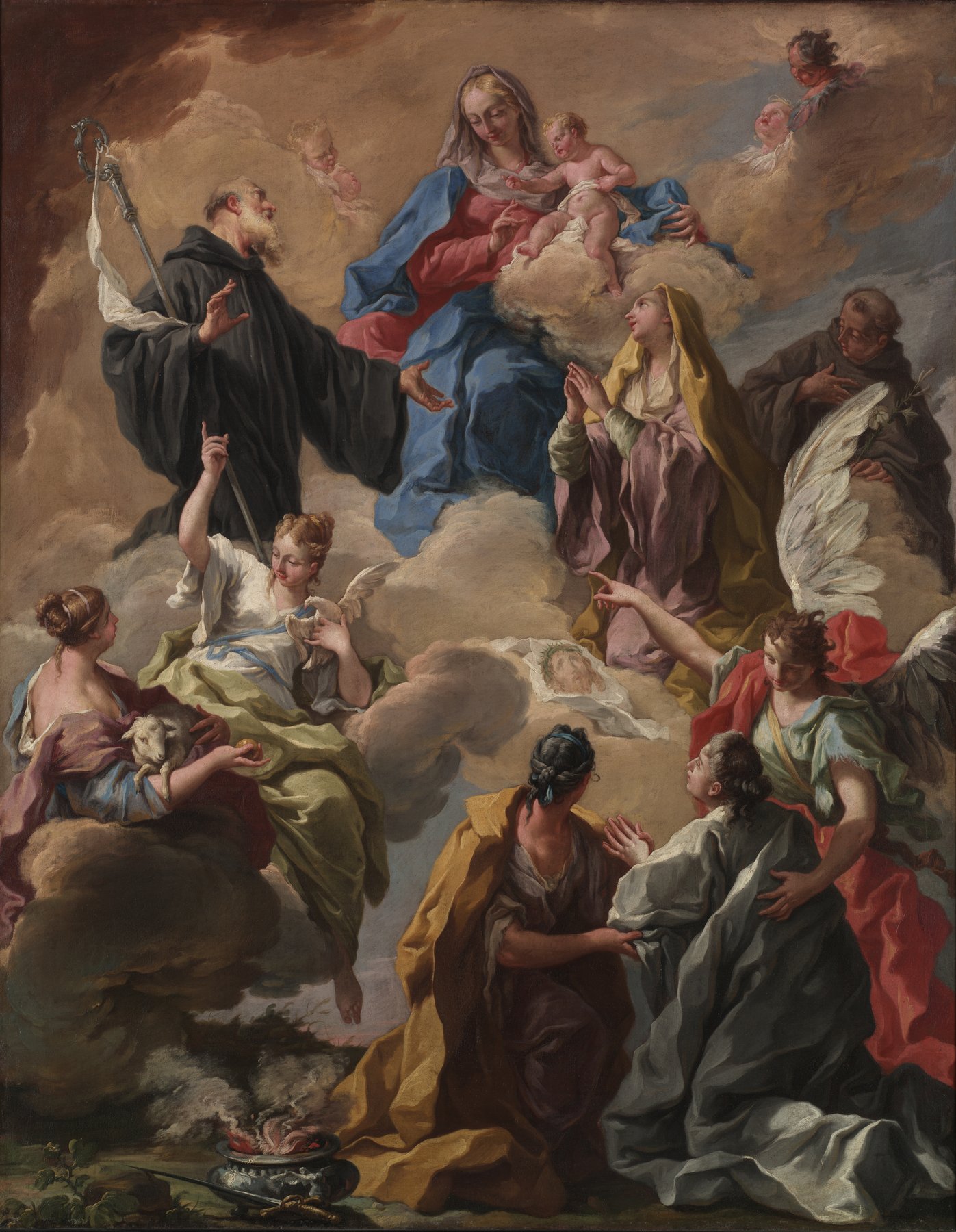 Saints Presenting a Devout Woman to the Virgin and Child by Giovanni Battista Pittoni, 1720s, The Cleveland Museum of Art