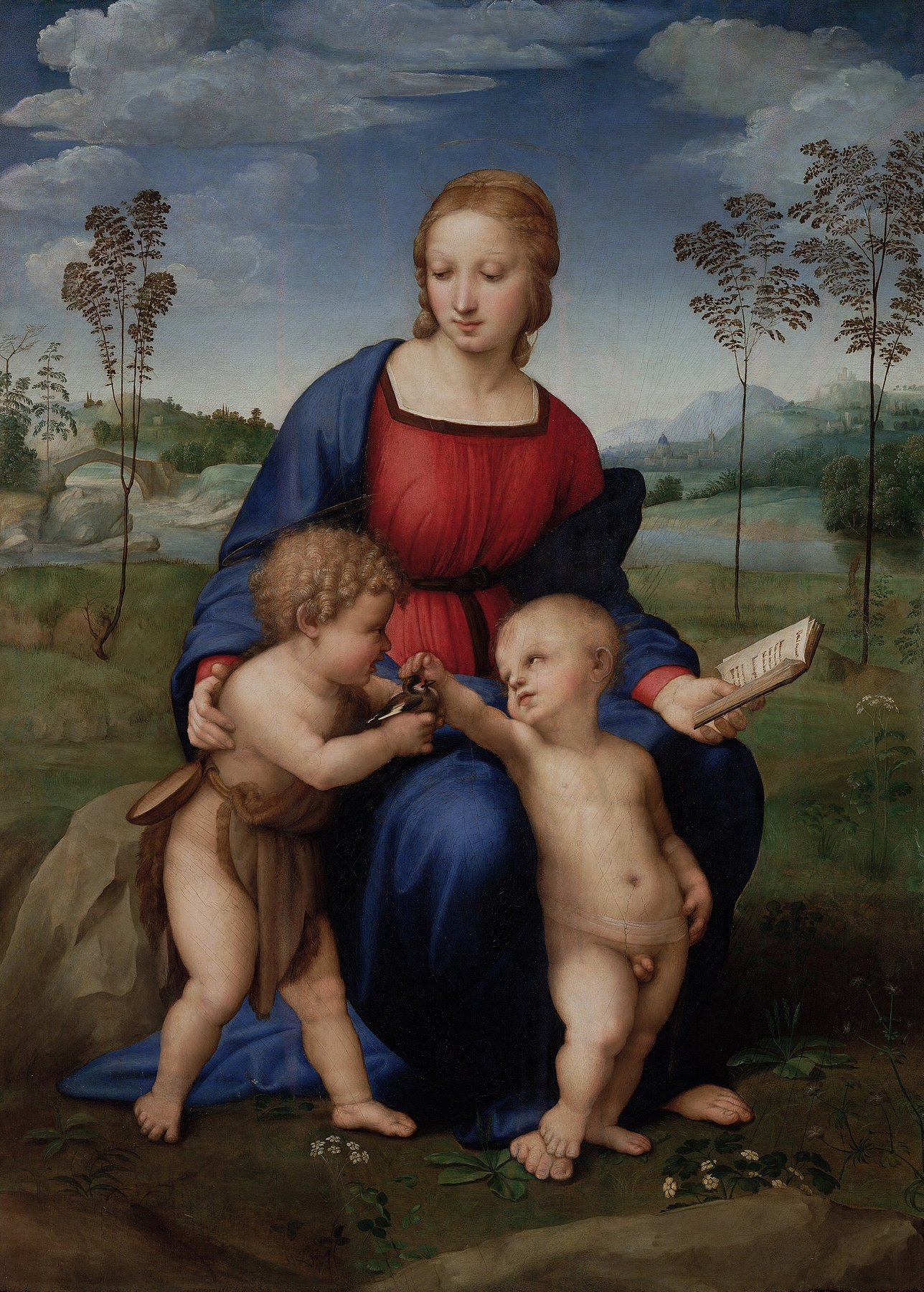 Madonna of the Goldfinch by Raphael, c. 1505–1506, Gallerie degli Uffizi, Florence