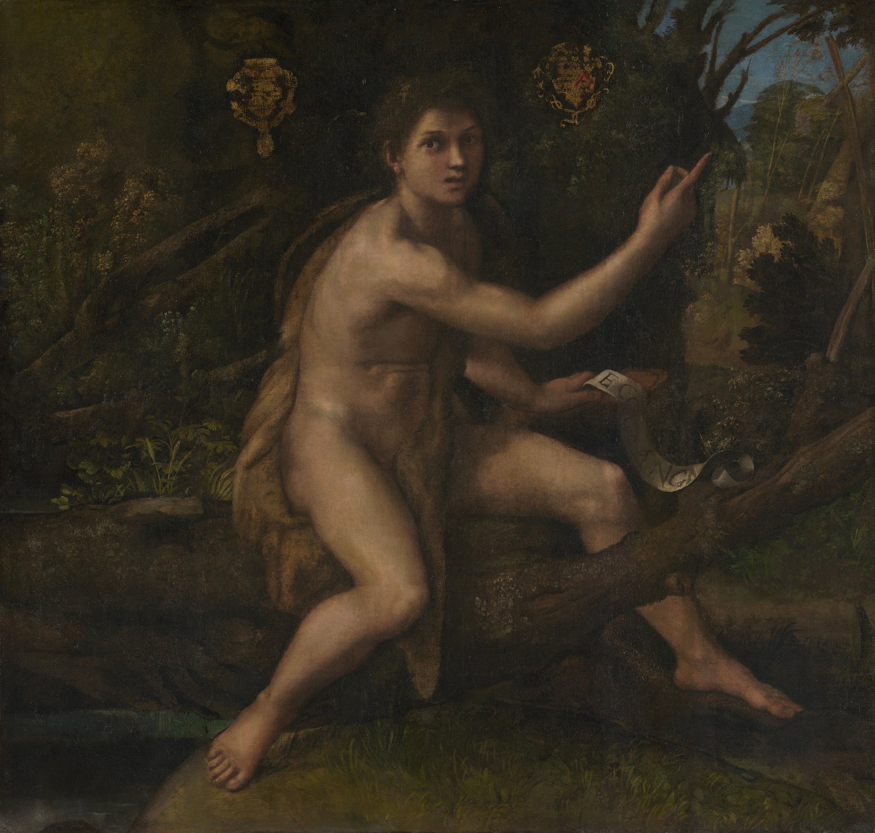 Saint John the Baptist in the Desert by Raphael, c. 1516, Musée du Louvre, Paris