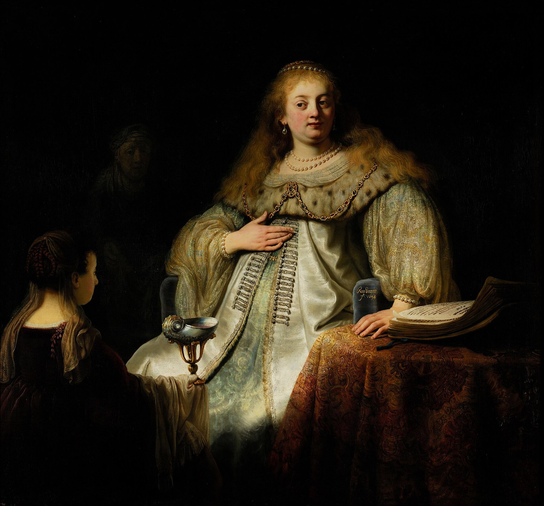 Judith at the Banquet of Holofernes by Rembrandt, 1634, Museo Nacional del Prado, Madrid