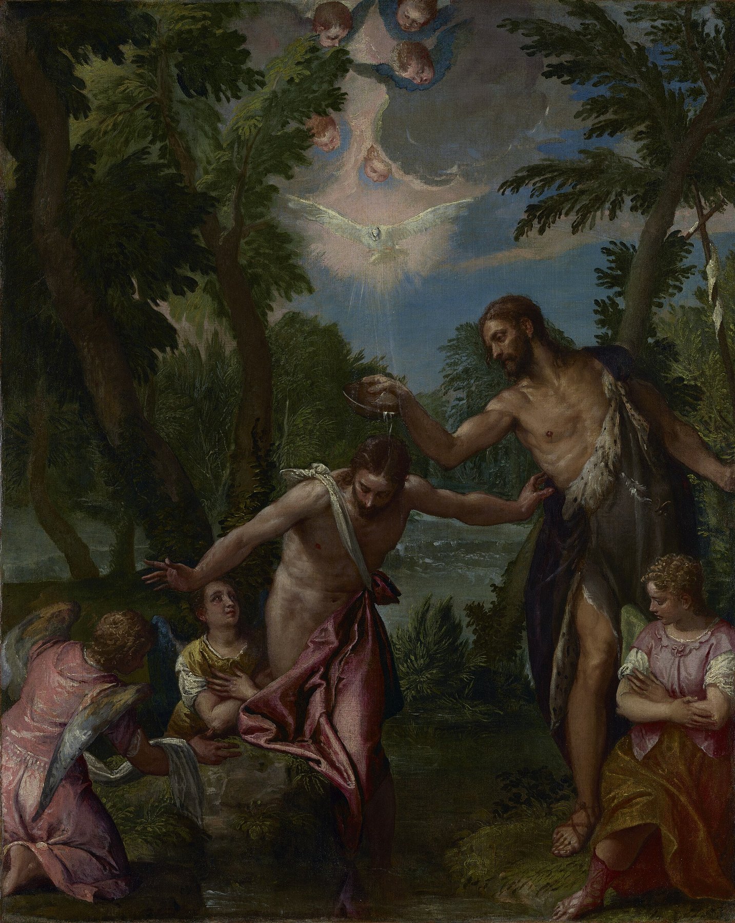 The Baptism of Christ by Paolo Veronese and workshop, about 1580–1588, J. Paul Getty Museum, Los Angeles