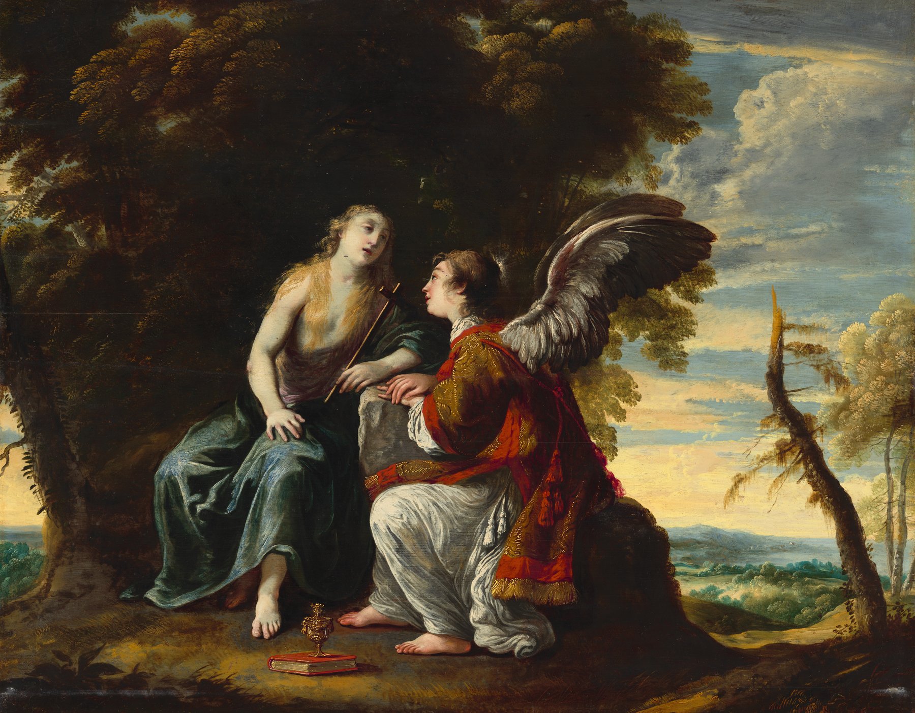 Mary Magdalene Comforted by an Angel by Claude Vignon, 1626, National Gallery of Art, Washington
