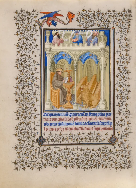 Saint Jerome Translating the Bible by The Limbourg Brothers