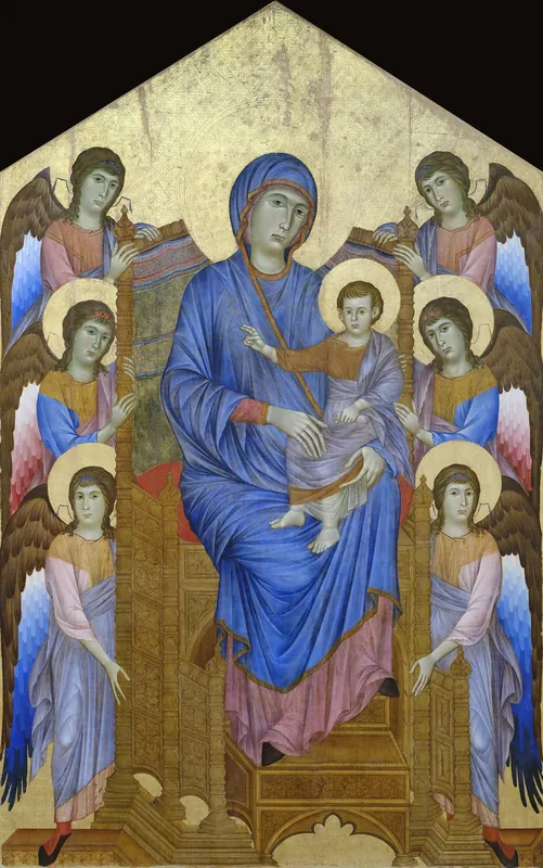 The Virgin and Child in Majesty Surrounded by Six Angels (Maestà) by Cimabue