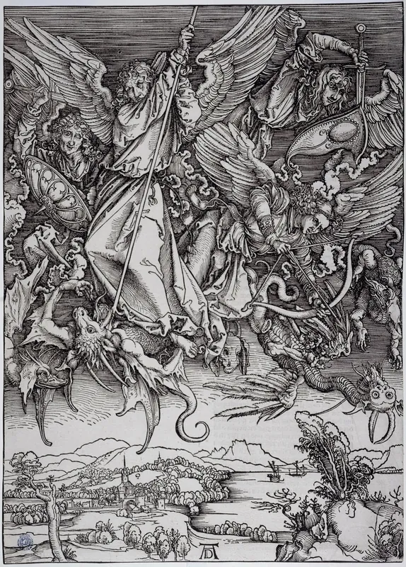 Saint Michael Fighting the Dragon by Albrecht Dürer