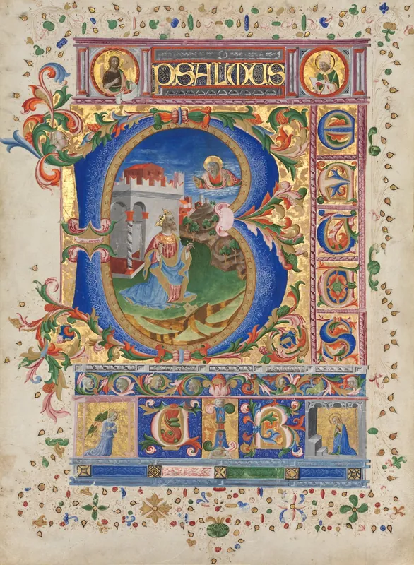 Initial B with King David (Leaf from a Psalter) by Florentine illuminator