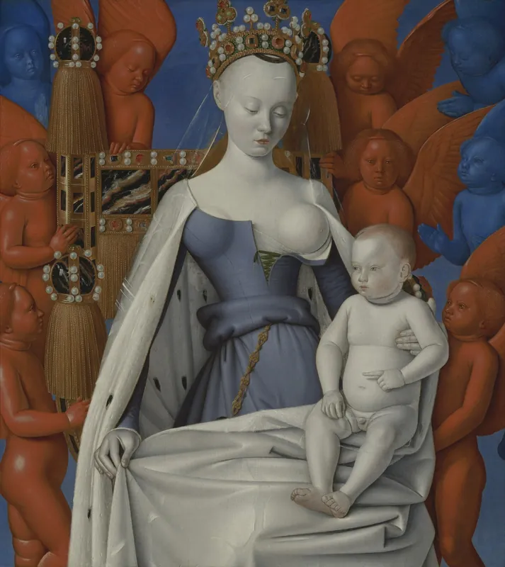 Madonna surrounded by Seraphim and Cherubim (Melun Diptych, right wing) by Jean Fouquet