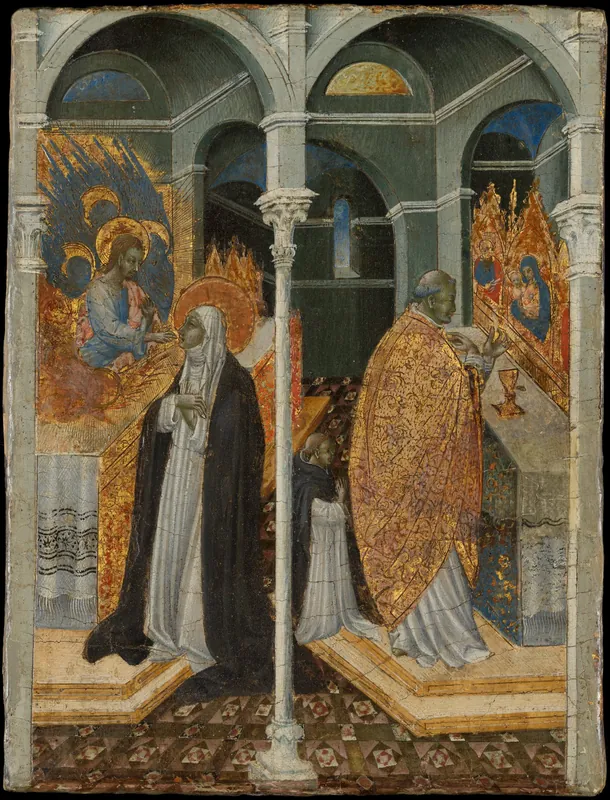 The Miraculous Communion of Saint Catherine of Siena by Giovanni di Paolo (Giovanni di Paolo di Grazia)