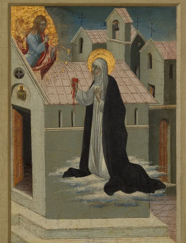 Saint Catherine of Siena Exchanging Her Heart with Christ by Giovanni di Paolo (Giovanni di Paolo di Grazia)