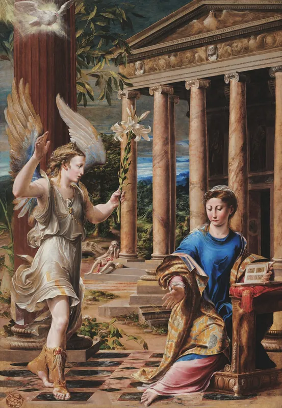 The Annunciation — Girolamo Mazzola Bedoli (Italian, c. 1500–1569)