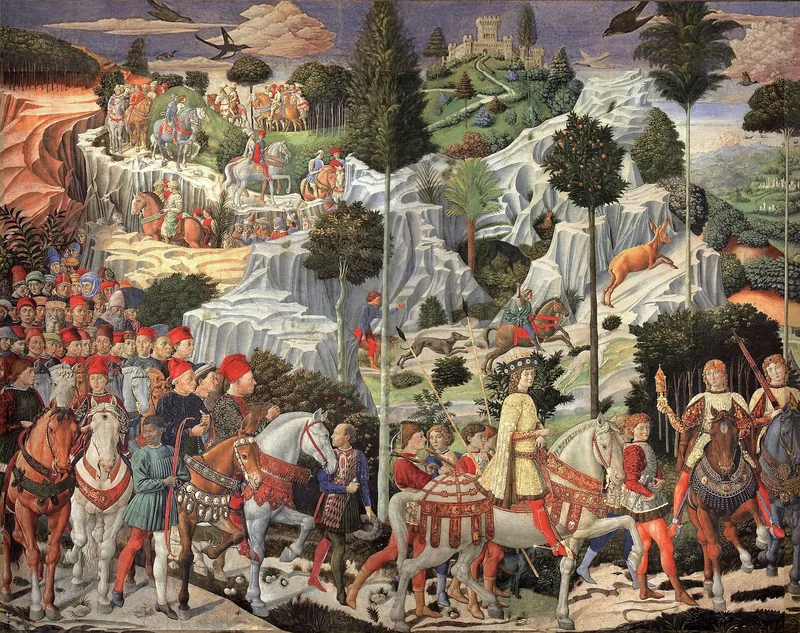 Procession of the Magi (Procession of the Youngest King, east wall) by Benozzo Gozzoli