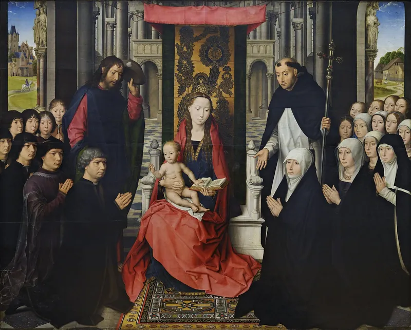 The Virgin and Child between Saint James and Saint Dominic by Hans Memling
