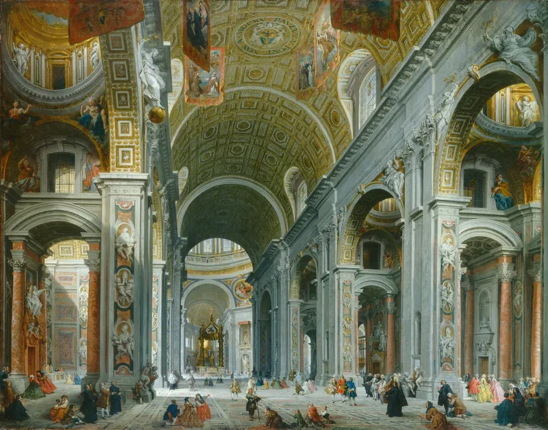 Interior of Saint Peter's, Rome by Giovanni Paolo Panini