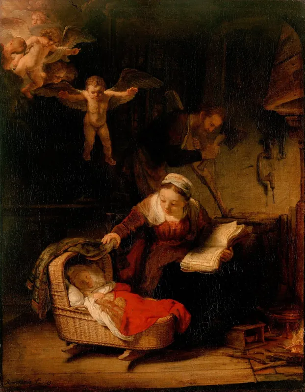 The Holy Family with Angels by Rembrandt