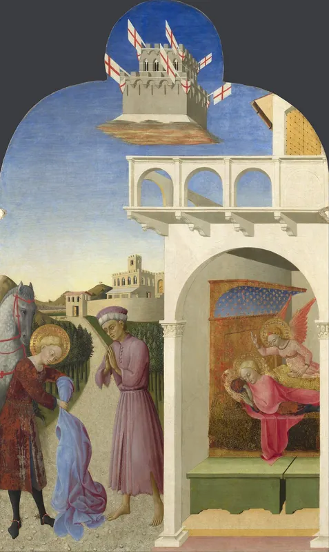 Saint Francis Meets a Knight Poorer than Himself and Saint Francis's Vision of the Founding of the Franciscan Order by Sassetta
