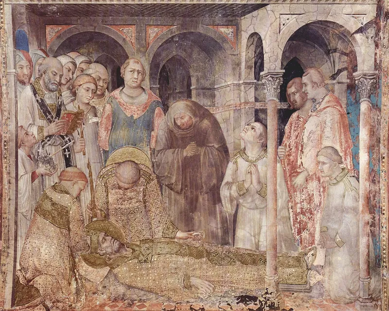 The Death of Saint Martin (Chapel of Saint Martin, Assisi) by Simone Martini